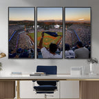 Dodger Stadium Sunset Game Triple Canvas Wall Art, Los Angeles Dodgers MLB Match