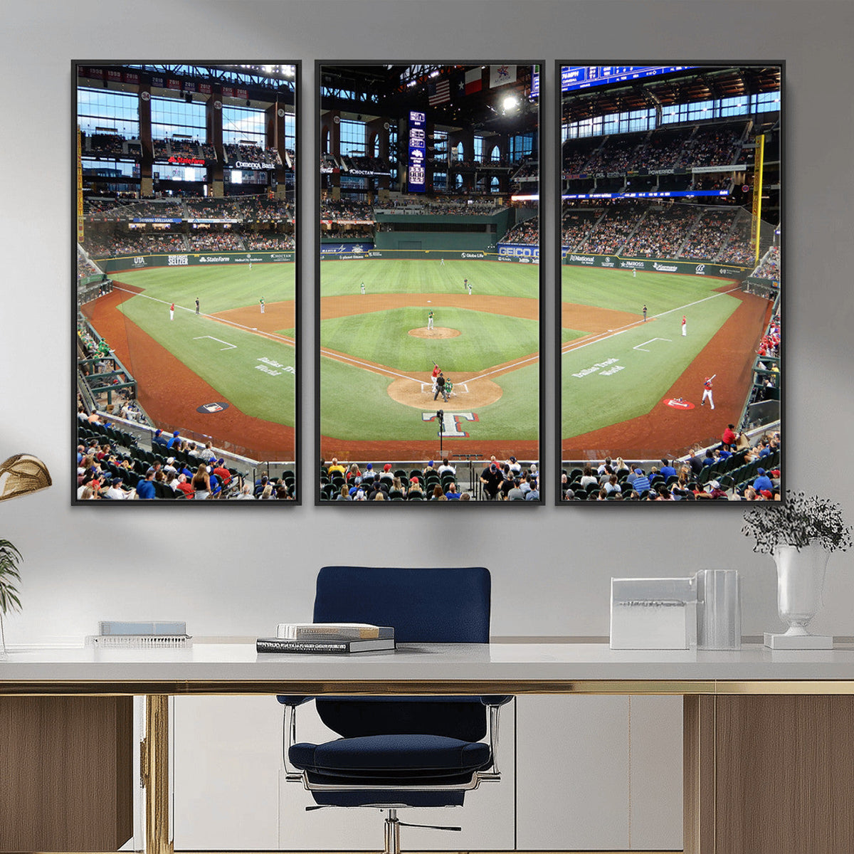 Texas Rangers Baseball Team Print, Arlington Globe Life Field Stadium Wall Art