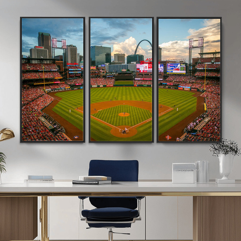 St. Louis Cardinals Baseball Team Print, Busch Stadium Wall Art, Framed and Ready to Hang