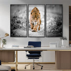 Jaguar Wall Art Canvas Print, Majestic Big Cat in Focused Pursuit