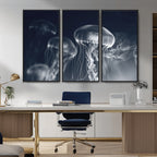 Jellyfish Wall Art Canvas Print, Modern Abstract Jellyfish