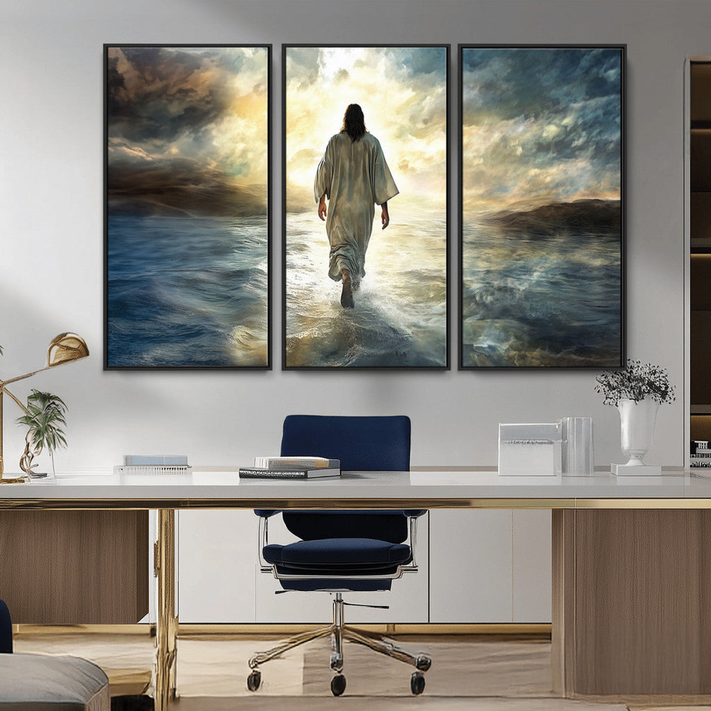 Jesus Walking on Water Wall Art | Canvas Print | Ready to Hang