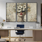 Abstract Floral Women Pastel Wall Art Canvas Print