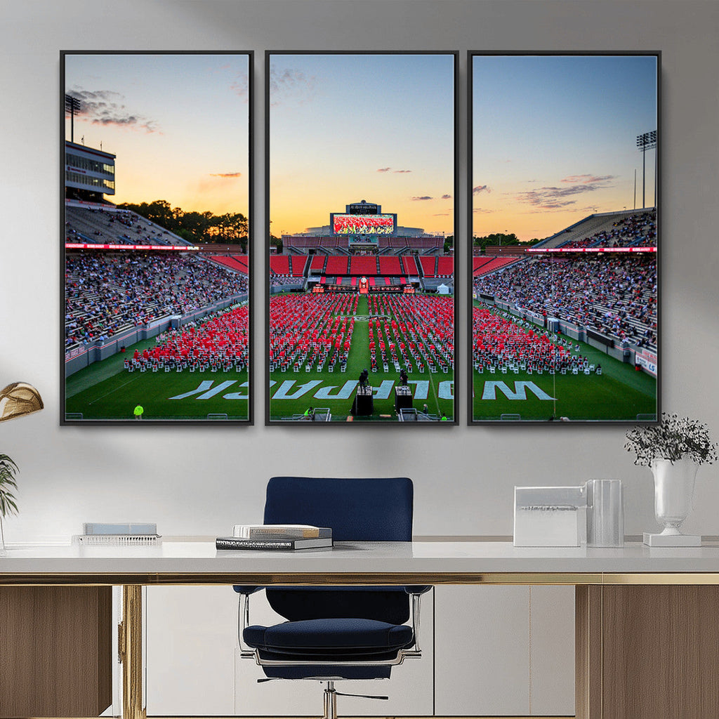 NC State Wolfpack Football Team Print Wall Art, Raleigh