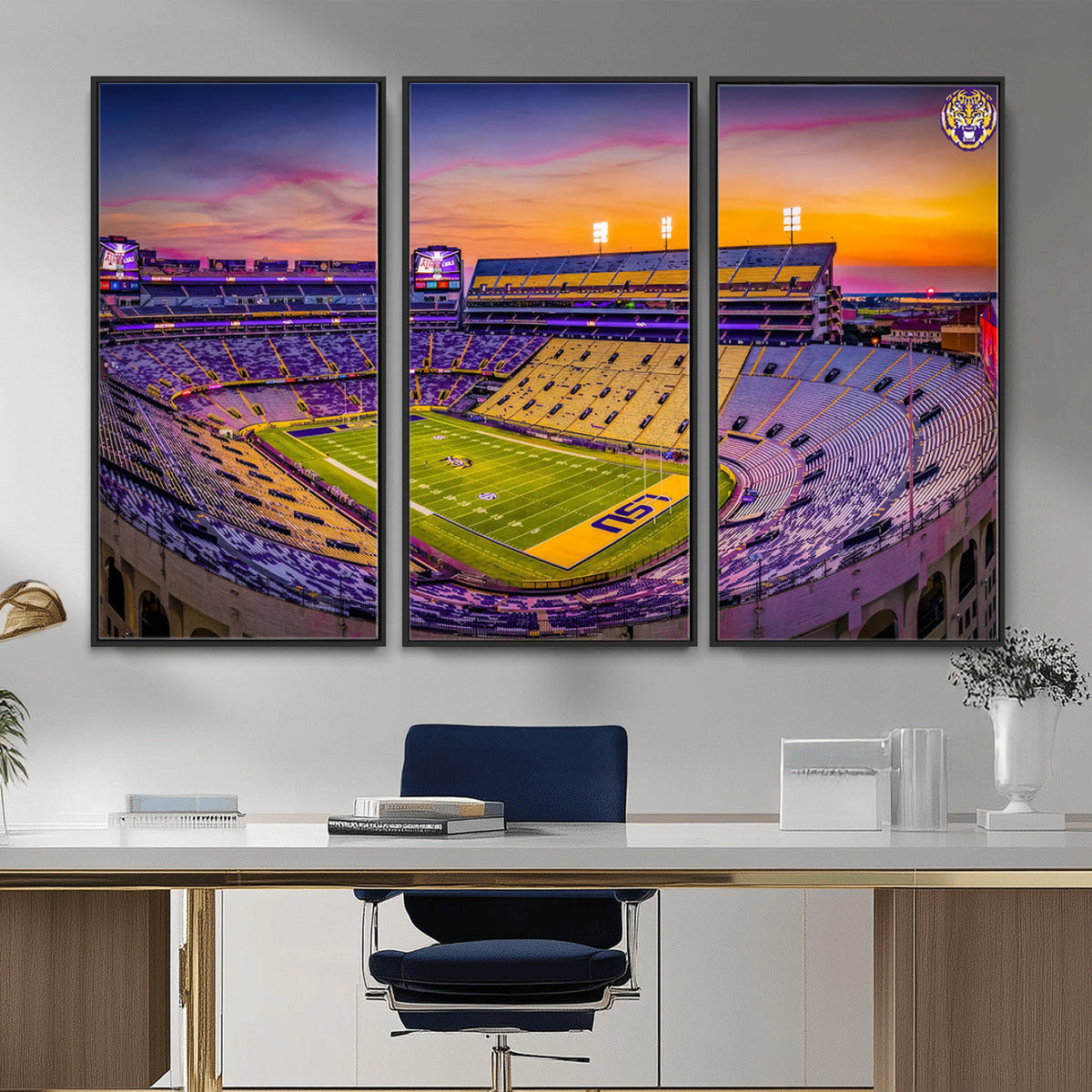 The Louisiana State University Tigers Football Team Print, Framed and Ready to Hang