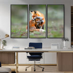 Heartwarming Fox and Baby Cub Wall Art | Canvas Print of Foxes in Nature