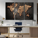 World Map Canvas Print | Framed Travel Map Wall Art for Couples
