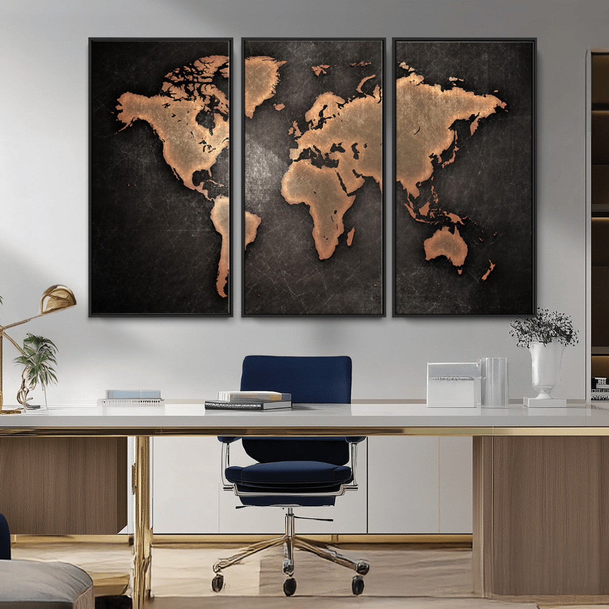 World Map Canvas Print | Framed Travel Map Wall Art for Couples