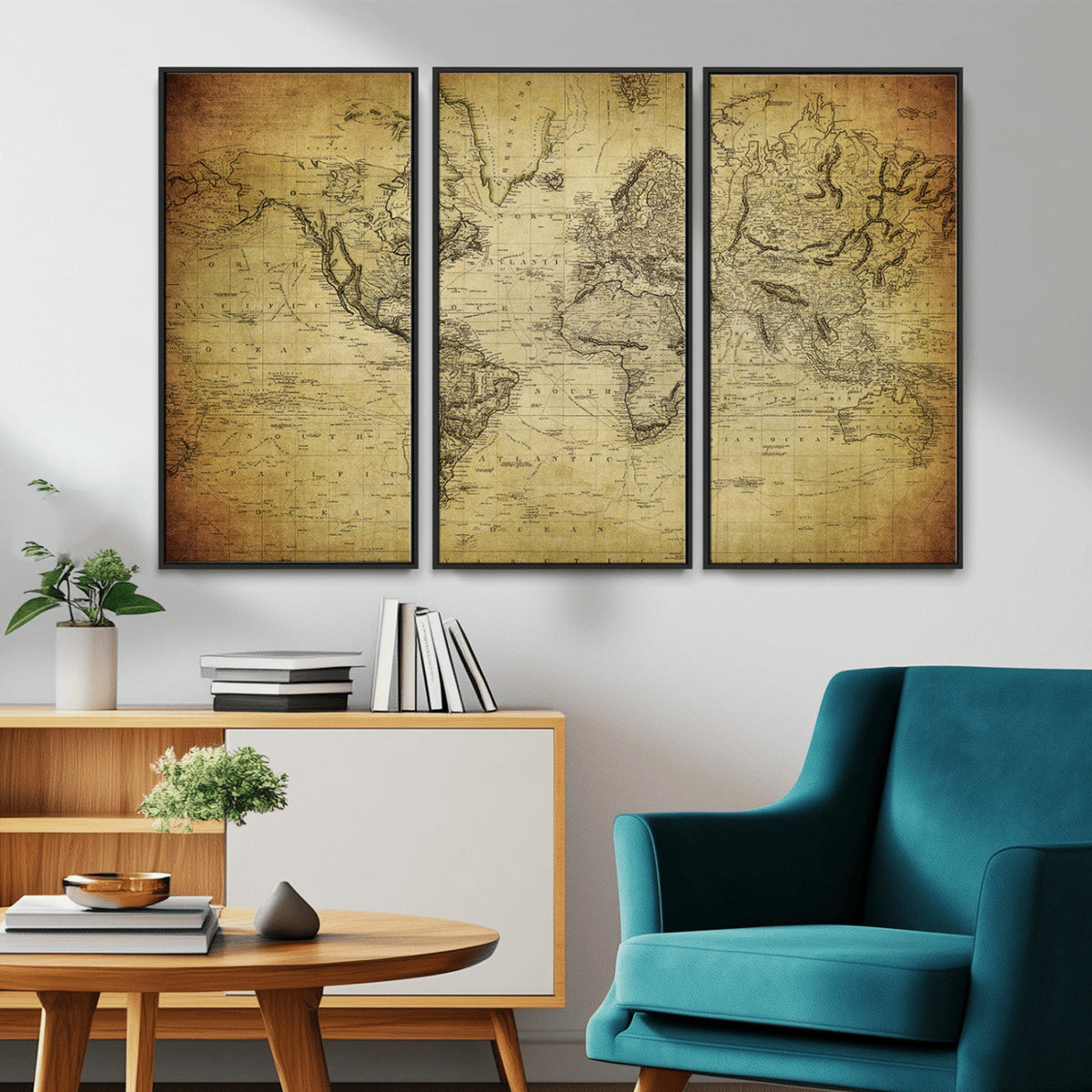 Push Pin World Map Canvas Print | Travel Tracker Wall Art