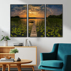 Lake and Flower Wall Art Canvas Print