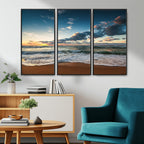 Ocean Beach Wall Art Canvas Print Sunset Artwork Print