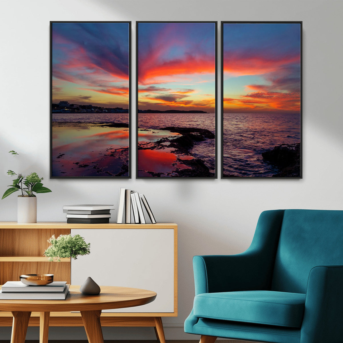 Glorious Sunset on The Beach Wall Art Canvas Print