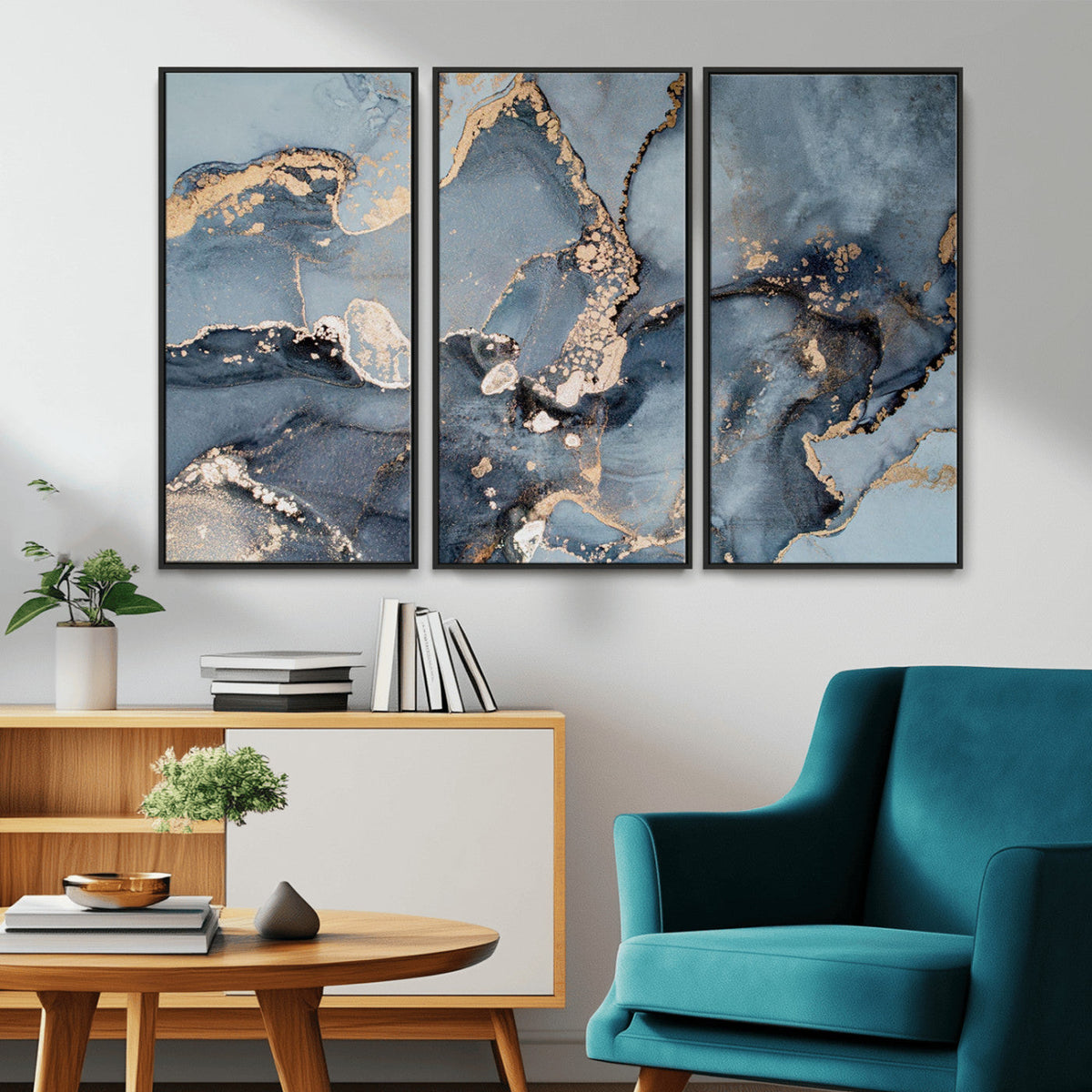 Multipanel Marble Fluid Effect Wall Art Abstract Canvas Wall Art Print