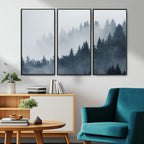 Foggy Pine Forest Wall Art Canvas Print
