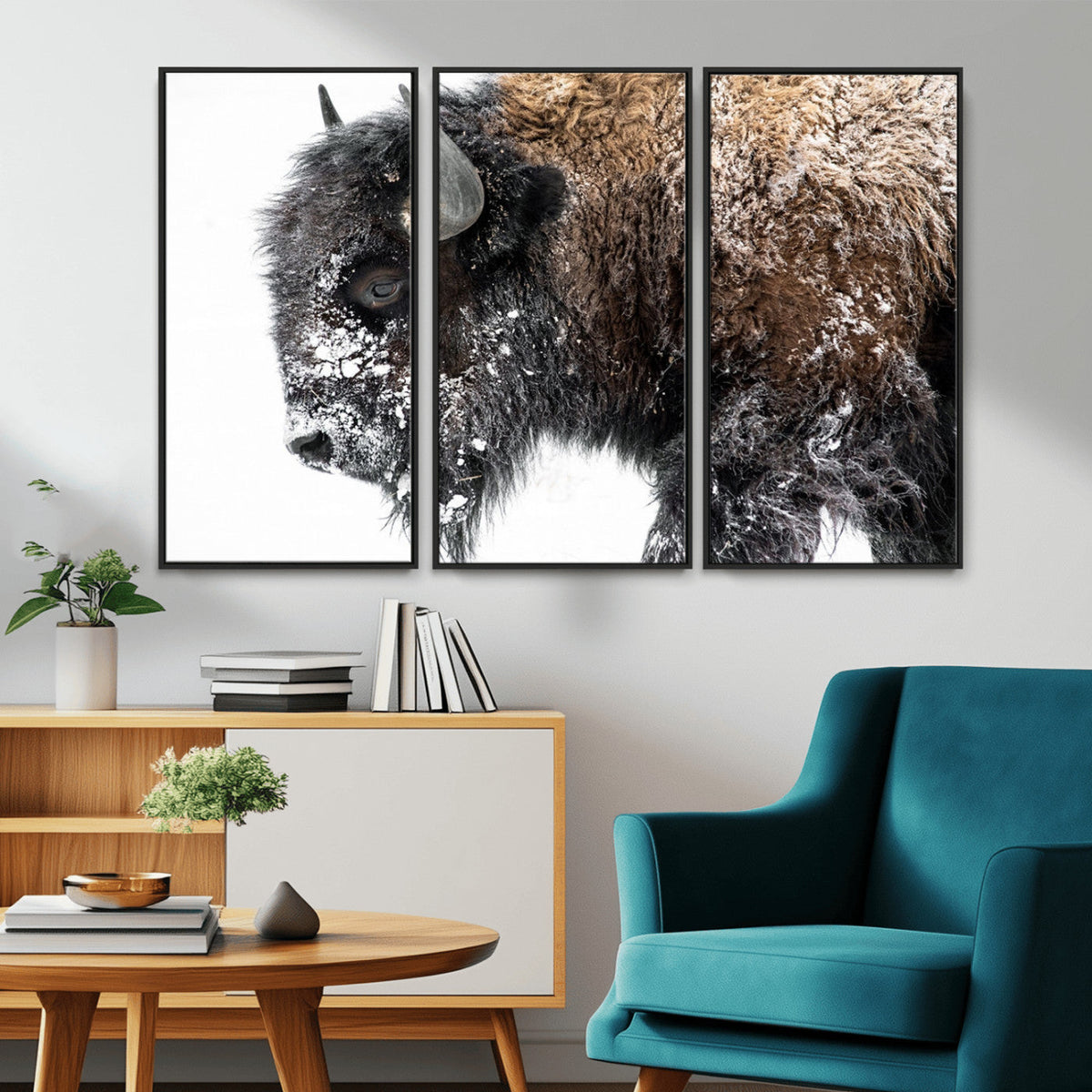 American Bison Wall Art Print, Majestic Buffalo Canvas Print for Living Room or Office