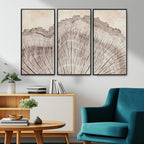 Tree Ring Wall Art Triptych, Rustic Wood Ring Canvas Print