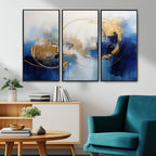 Navy Blue Abstract Wall Art Canvas Print