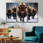 Buffalo Wall Art Canvas Print, American Bison Herd Wall Art