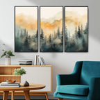 Abstract Forest Print | Mountain Wall Art | Autumn Landscape Canvas Print
