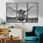 Texas Longhorn Cow Wall Art, Texas Longhorn Canvas, Cattle