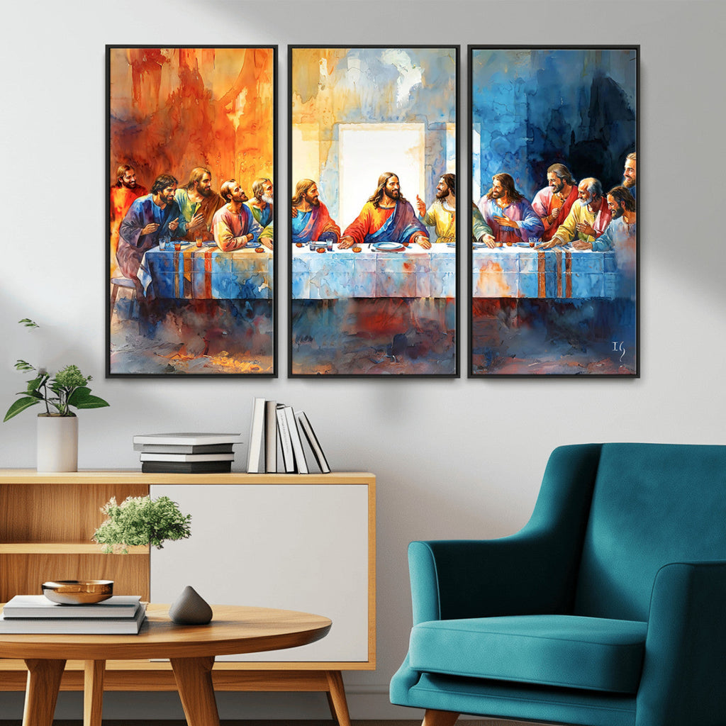 Abstract Watercolor The Last Supper Wall Art