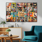 Abstract Art Collage Wall Art Canvas Print, Urban Graffiti Style