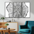 Rustic Tree Ring Wall Art Canvas Print, Framed and Ready to Hang