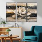 Lotus Flower Wall Art | Framed Abstract Floral Canvas