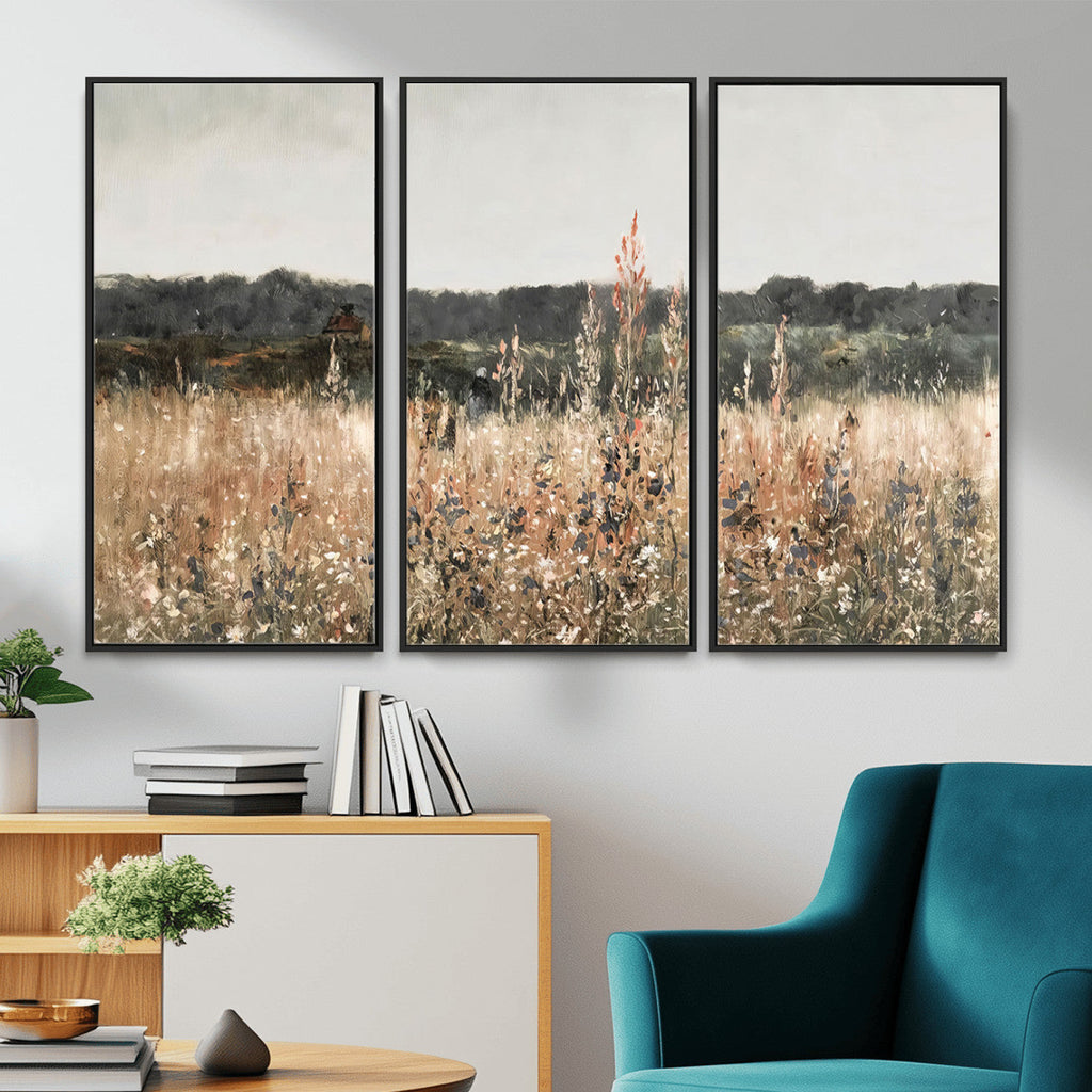 Rustic Field Landscape Wall Art Print, Giclee Canvas Wall Art