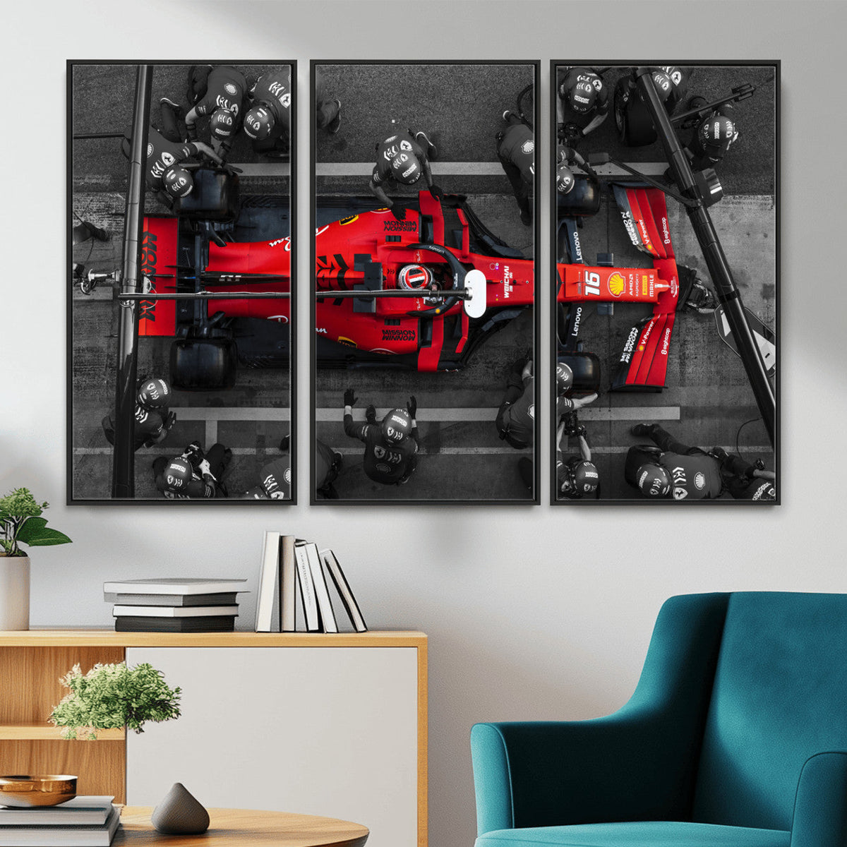 Ferrari Pit Stop Canvas Wall Art | Precision and Speed
