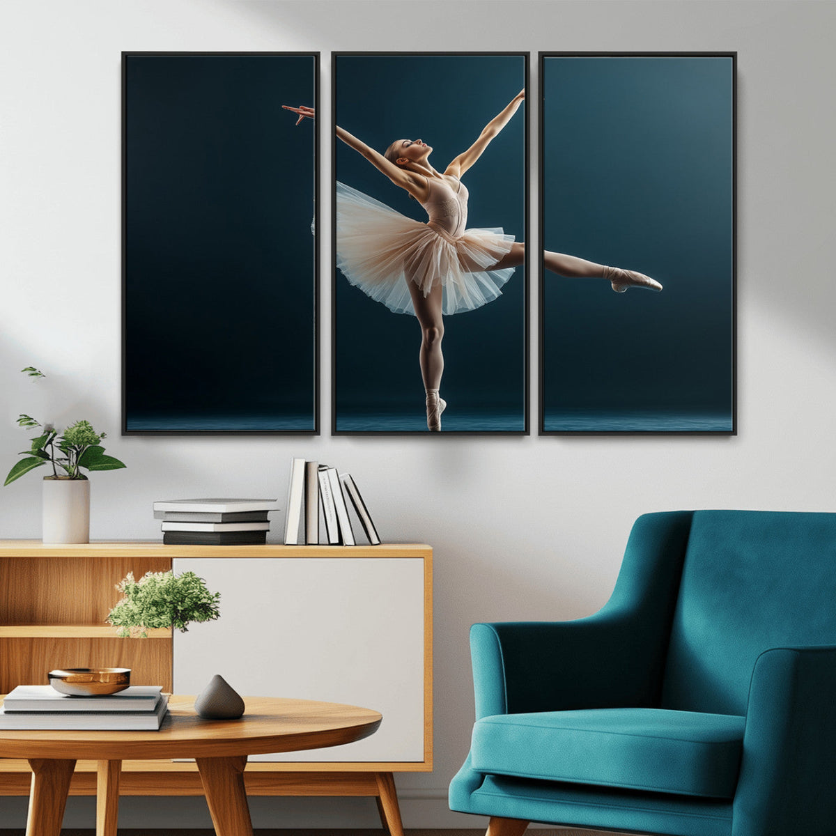 Ballet Dancer Wall Art | Framed Graceful Pose Canvas