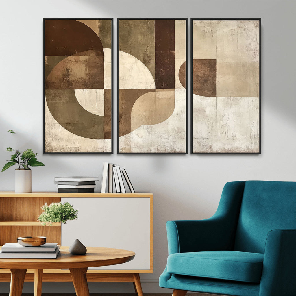 Wabi Sabi Geometric Wall Art | Abstract Modern Minimalist Canvas Print