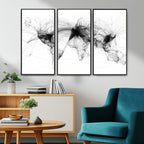 Abstract World Map Wall Art | Framed Geometric Line Canvas
