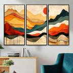 Abstract Mountain Wall Art | Framed Colorful Landscape Canvas