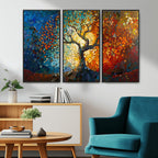 Yggdrasil Tree of Life Mosaic Stained Glass Wall Art Canvas Print