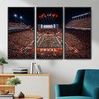 Texas Stadium Night Game Wall Art Canvas Print, Vibrant Football Fireworks Scene