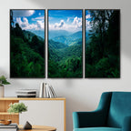 Tropical Jungle Wall Art Canvas Print | Framed Lush Valley