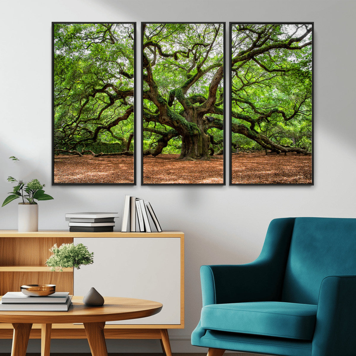 Majestic Oak Tree Wall Art Canvas Print | Ancient Branches