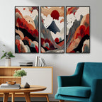 Abstract Mountain Wall Art | Framed Vibrant Landscape Canvas