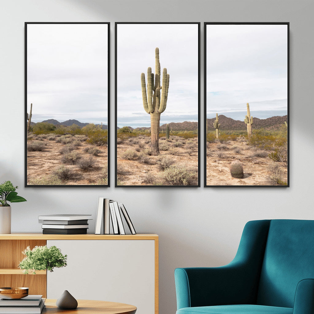 Saguaro Cactus Wall Art | Framed Desert Canvas Artwork