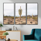 Saguaro Cactus Wall Art | Framed Desert Canvas Artwork