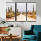 Desert Cactus Wall Art | Framed Southwestern Canvas Artwork