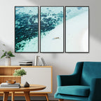 Minimal Beach Wall Art | Framed Ocean Swimming Canvas