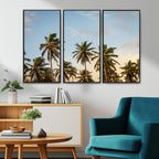 Palms Wall Art Canvas Print, Framed Tropical Coastal Nature Scene