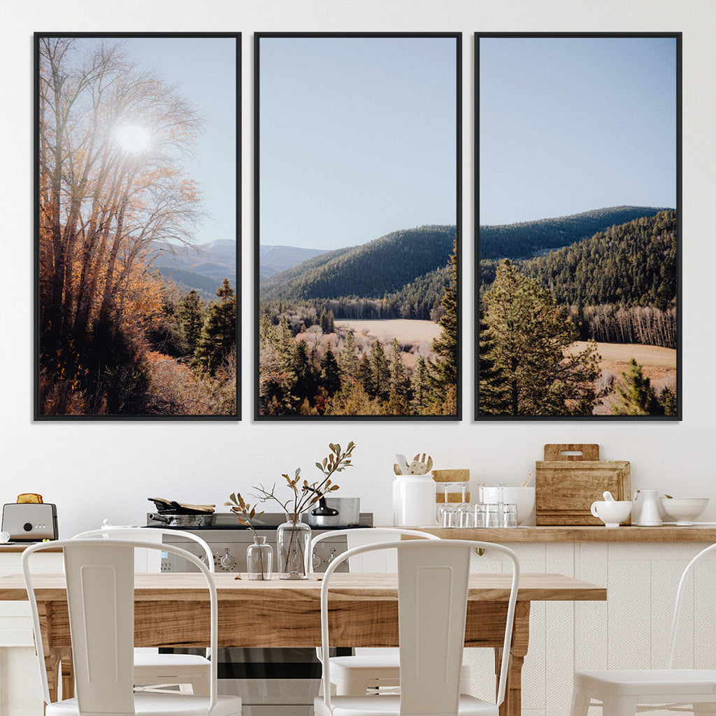Rustic Landscape Wall Art Canvas Print, Serene Valley Scene