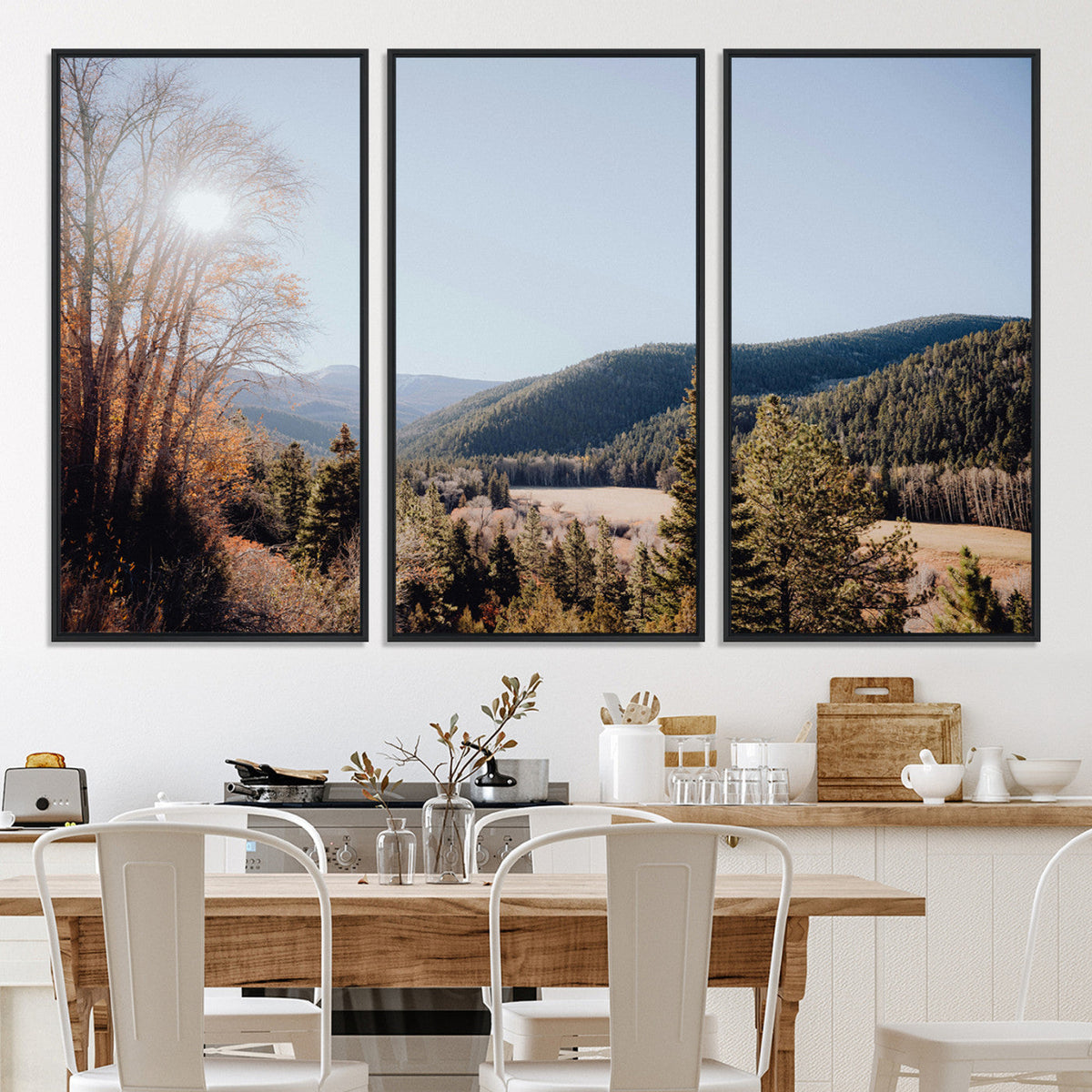 Rustic Landscape Wall Art Canvas Print, Serene Valley Scene