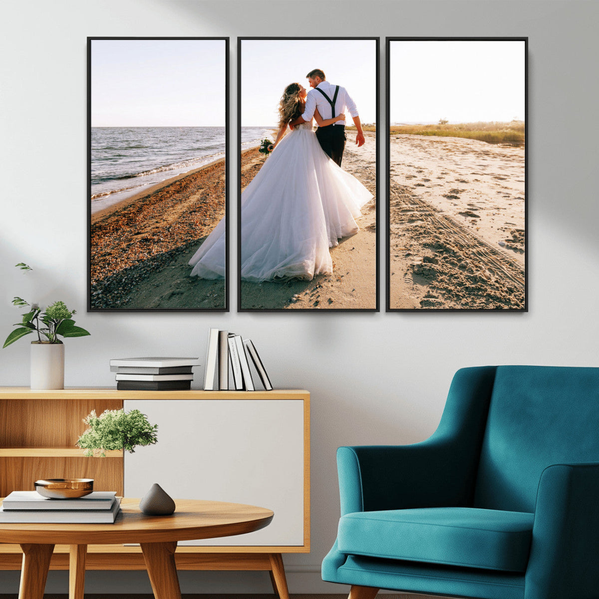 Personalized Custom Photo Wall Art Canvas Print, Unique Picture Design 3 Panel Set