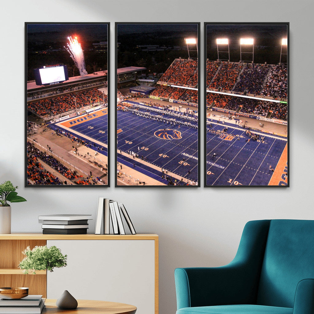 Boise State Broncos Albertsons Stadium Wall Art Canvas Print
