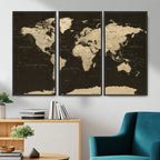 World Map Canvas Print | Framed World Map Wall Art for Couples