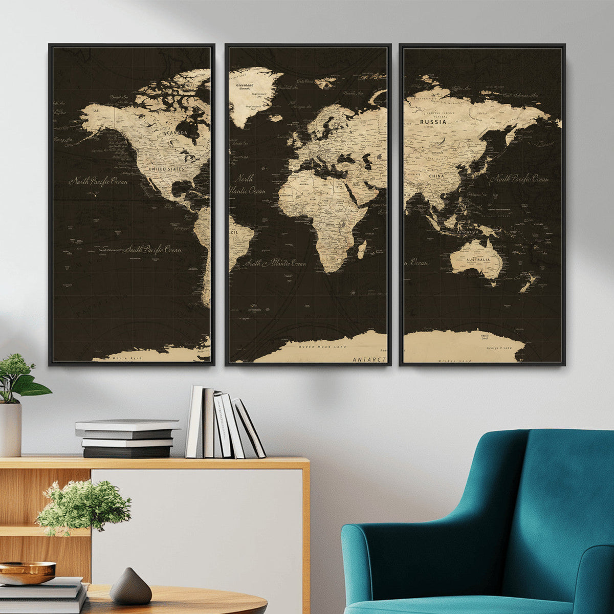 World Map Canvas Print | Framed World Map Wall Art for Couples